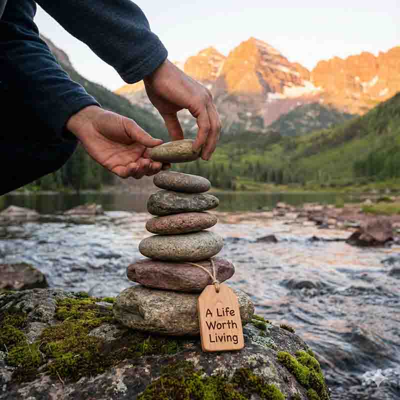 New Heart Counseling Centers - Home 12 Hands stacking stones labeled 'A Life Worth Living' for Dialectical Behavior Therapy