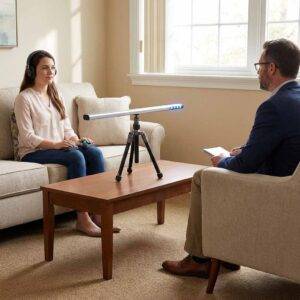 Clinical Approaches 1 Client using EMDR light bar and tappers for trauma processing